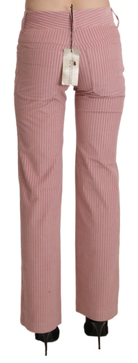 Thumbnail for Chic Pink Mid Waist Straight Trousers