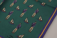 Thumbnail for Green Printed DG Logo Mens Square Handkerchief Scarf