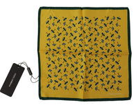 Thumbnail for Yellow Printed DG Logo Square Mens Handkerchief Scarf