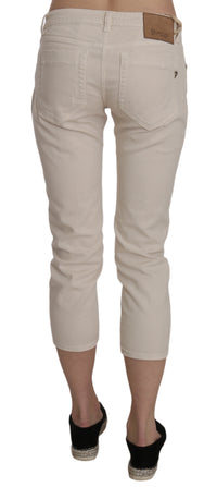 Thumbnail for Beige Low Waist Skinny Cropped Capri Pants