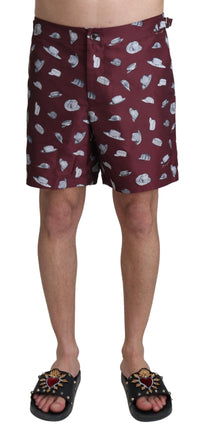 Thumbnail for Elegant Maroon Swim Trunks