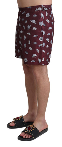Thumbnail for Elegant Maroon Swim Trunks