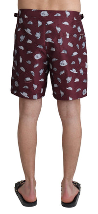 Thumbnail for Elegant Maroon Swim Trunks