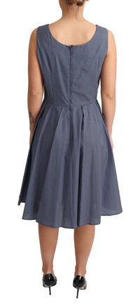 Thumbnail for Chic Blue Polka-Dotted Sleeveless A-Line Dress