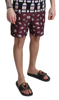 Thumbnail for Elegant Maroon Swim Trunks