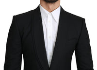 Thumbnail for Elegant Black Virgin Wool Formal Blazer
