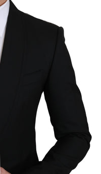 Thumbnail for Elegant Black Virgin Wool Formal Blazer