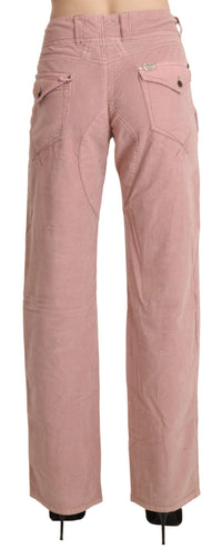 Thumbnail for Pink High Waist Straight Cotton Trouser Pants