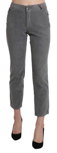 Thumbnail for Chic Gray Mid Waist Cropped Trousers