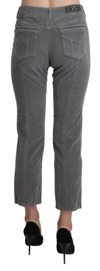 Thumbnail for Chic Gray Mid Waist Cropped Trousers