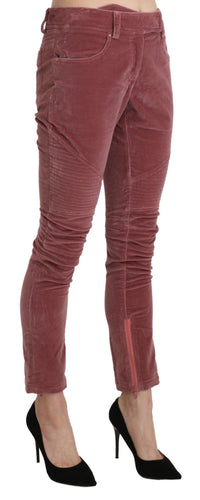 Thumbnail for Chic Red Mid Waist Skinny Trousers