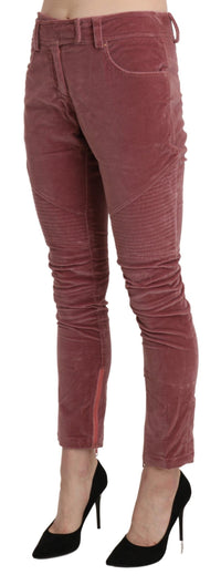 Thumbnail for Chic Red Mid Waist Skinny Trousers