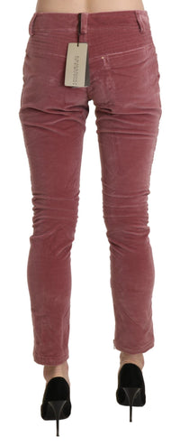 Thumbnail for Chic Red Mid Waist Skinny Trousers