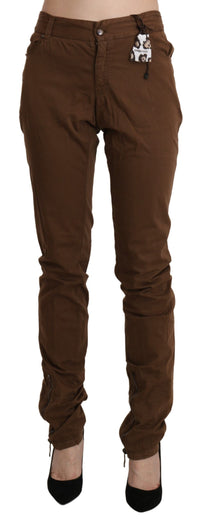 Thumbnail for Chic High Waist Skinny Cotton Trousers