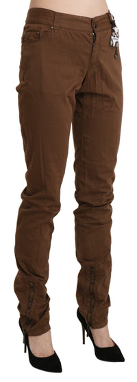 Thumbnail for Chic High Waist Skinny Cotton Trousers