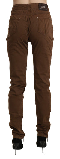 Thumbnail for Chic High Waist Skinny Cotton Trousers