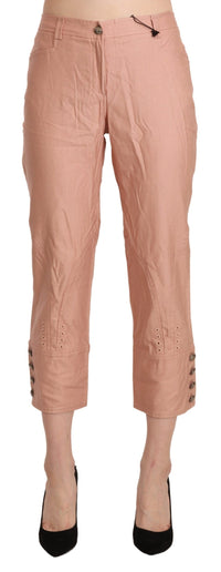 Thumbnail for Chic High Waist Cropped Cotton Trousers