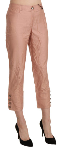 Thumbnail for Chic High Waist Cropped Cotton Trousers