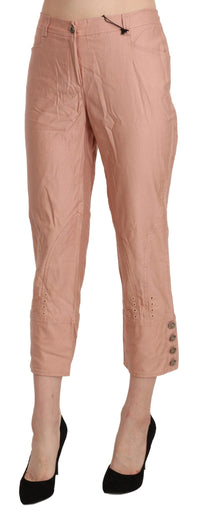 Thumbnail for Chic High Waist Cropped Cotton Trousers