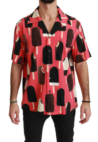 Thumbnail for Elegant Silk Blend Ice-Cream Print Shirt