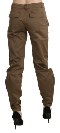 Thumbnail for Chic Brown Mid Waist Straight Trousers