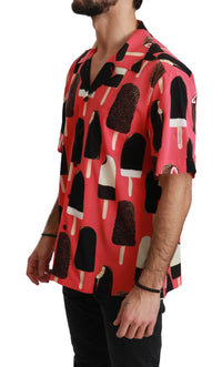 Thumbnail for Elegant Silk Blend Ice-Cream Print Shirt