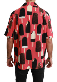 Thumbnail for Elegant Silk Blend Ice-Cream Print Shirt