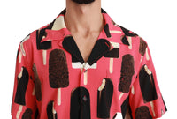 Thumbnail for Elegant Silk Blend Ice-Cream Print Shirt