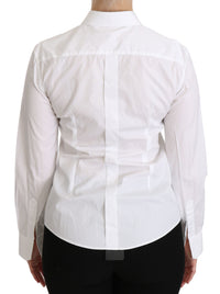 Thumbnail for Elegant White Collared Long Sleeve Polo Top