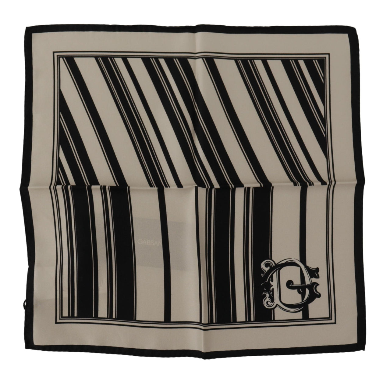 White Stripes DG Logo Square Handkerchief Scarf