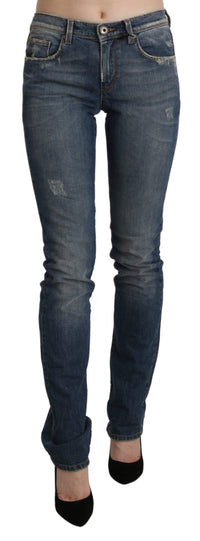Thumbnail for Chic Mid Waist Skinny Denim in Blue Washed