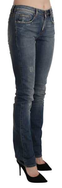 Thumbnail for Chic Mid Waist Skinny Denim in Blue Washed