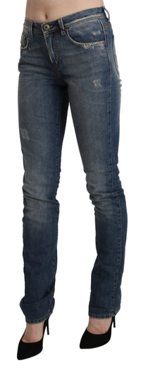 Thumbnail for Chic Mid Waist Skinny Denim in Blue Washed