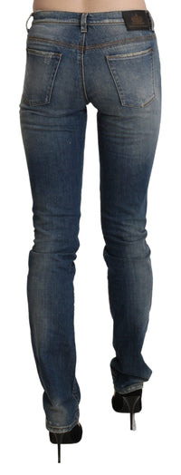 Thumbnail for Chic Mid Waist Skinny Denim in Blue Washed