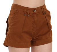 Thumbnail for Chic Brown Mid Waist Mini Shorts