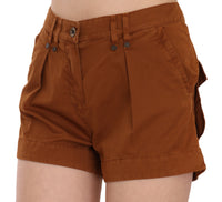 Thumbnail for Chic Brown Mid Waist Mini Shorts