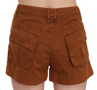 Thumbnail for Chic Brown Mid Waist Mini Shorts