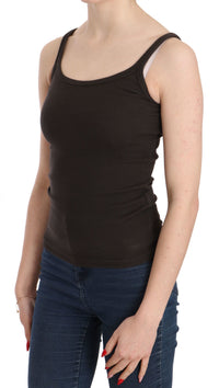 Thumbnail for Elegant Dark Brown Spaghetti Strap Blouse