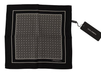 Thumbnail for Black Geometric Patterned Square Handkerchief Scarf