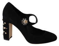 Thumbnail for Elegant Black Suede Mary Janes Pumps