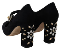 Thumbnail for Elegant Black Suede Mary Janes Pumps