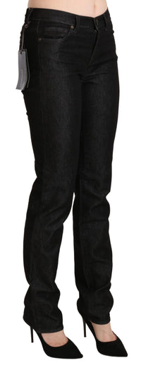Thumbnail for Chic Black Mid Waist Skinny Jeans