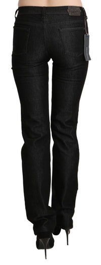 Thumbnail for Chic Black Mid Waist Skinny Jeans