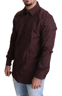 Thumbnail for Maroon Cotton Floral Dress Formal Shirt