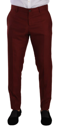 Thumbnail for Elegant Cashmere-Silk Red Dress Pants