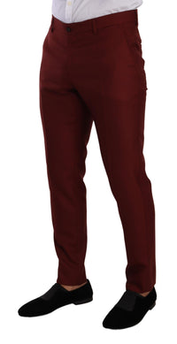 Thumbnail for Elegant Cashmere-Silk Red Dress Pants