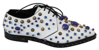 Thumbnail for Elegant White Leather Dress Shoes With Crystals