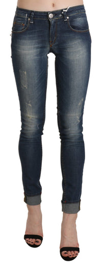 Thumbnail for Chic Blue Washed Skinny Cropped Jeans