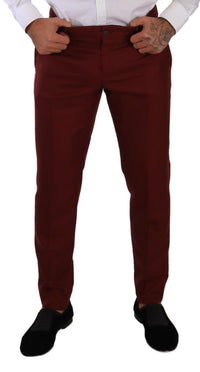 Thumbnail for Elegant Cashmere-Silk Red Dress Pants