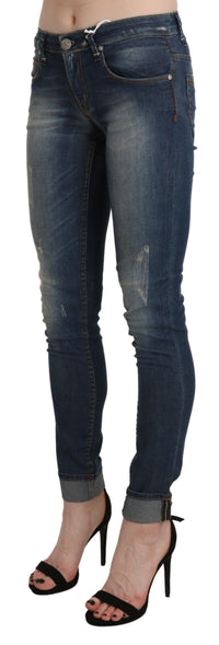 Thumbnail for Chic Blue Washed Skinny Cropped Jeans